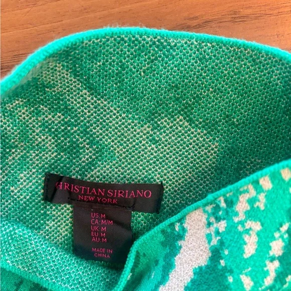 Christian Siriano New York – Marbled Green Sweater – Size M - Picture 8 of 9